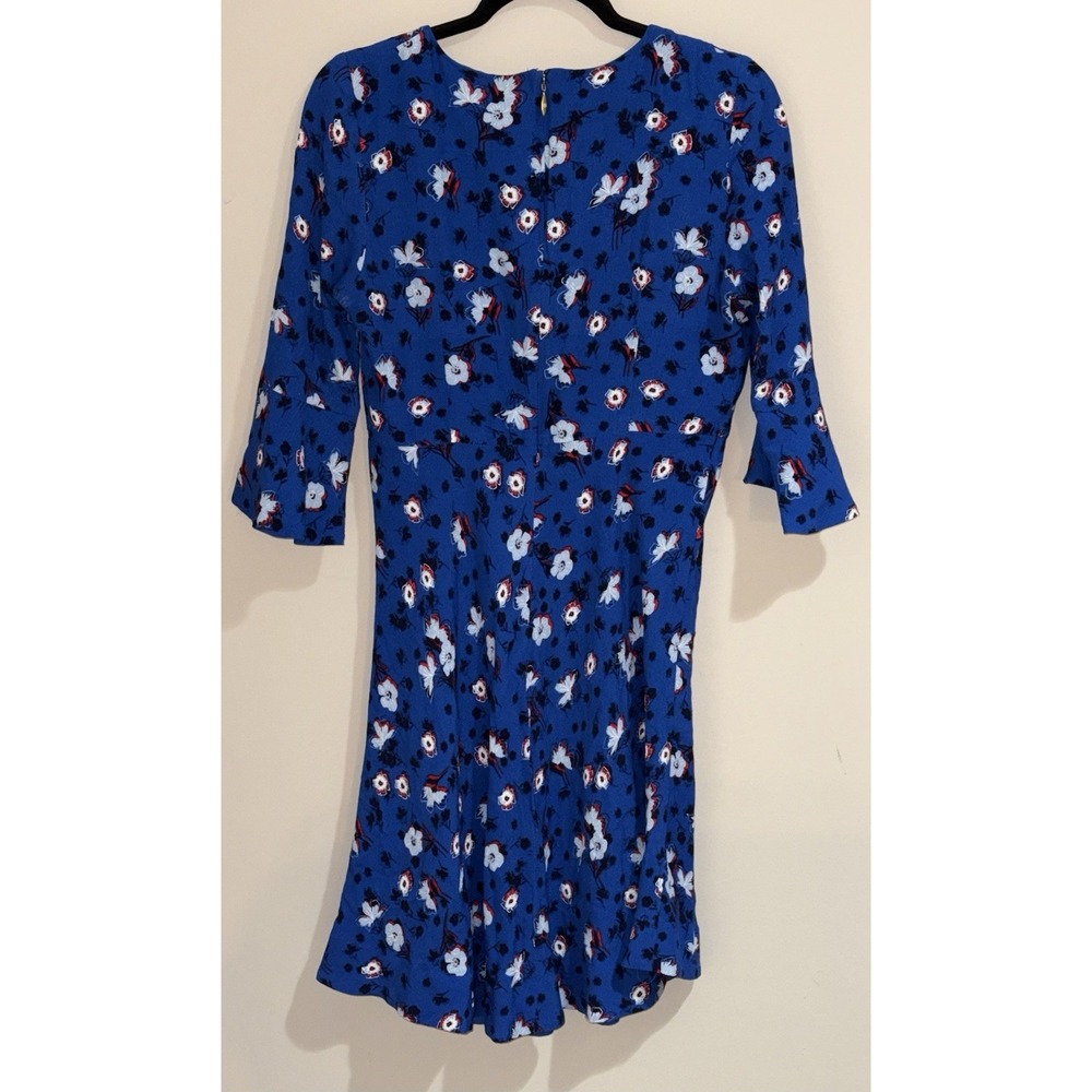 Draper James Women's Blue Floral Bell Sleeve Fit & Flare Dress Size 10 Lined - Picture 7 of 9